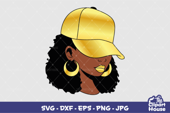 African American Hat Low Woman Gold Design