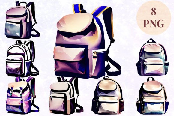 Backpack Watercolor 12 Clipart PNG: A Versatile Asset for Modern Creative Projects