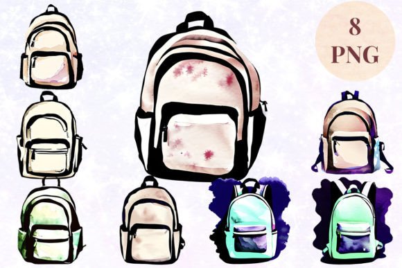 Backpack Watercolor 6 Clipart PNG: A Versatile Asset for Every Creative Project