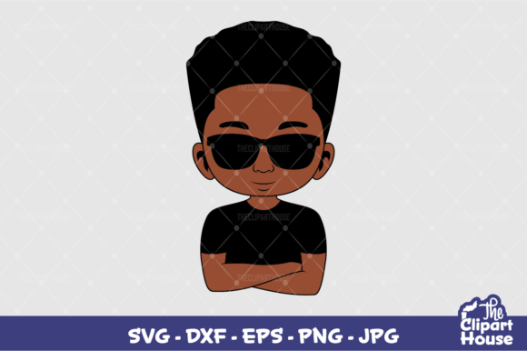 Creative Potential of the Arms Crossed Sunglasses Black Boy Design for Digital Crafting