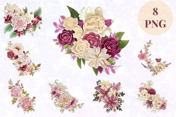 Flowers Floral 9 Clipart PNG: A Versatile Digital Asset for Every Creative Project
