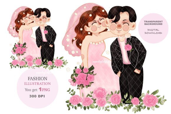 Integrating Wedding Clip Art and Fashion Illustrations into Modern Digital Design