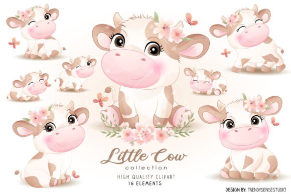 Little Cow Collection Clipart for Creative Projects