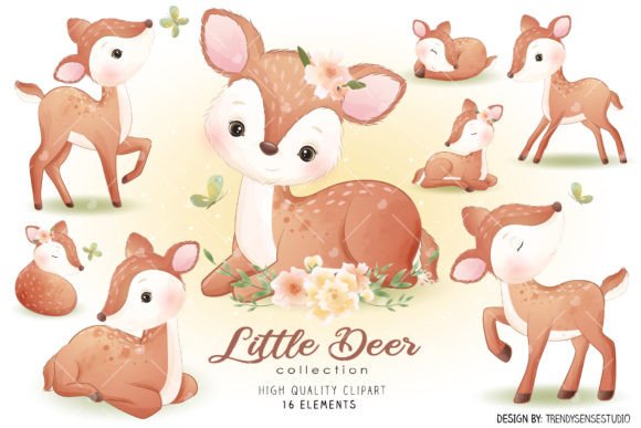 Little Deer Collection Clipart for Creative Projects