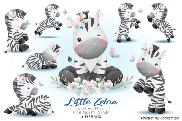 Little Zebra Collection Clipart for Creative Projects