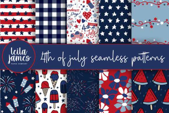 Unleash Your Creativity with a 4th of July Seamless Pattern Set