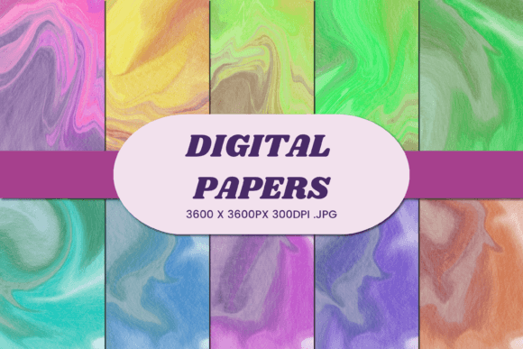 Watercolor Marble Liquid 6 Digital Paper: Elevating Creative Workflows and Business Assets
